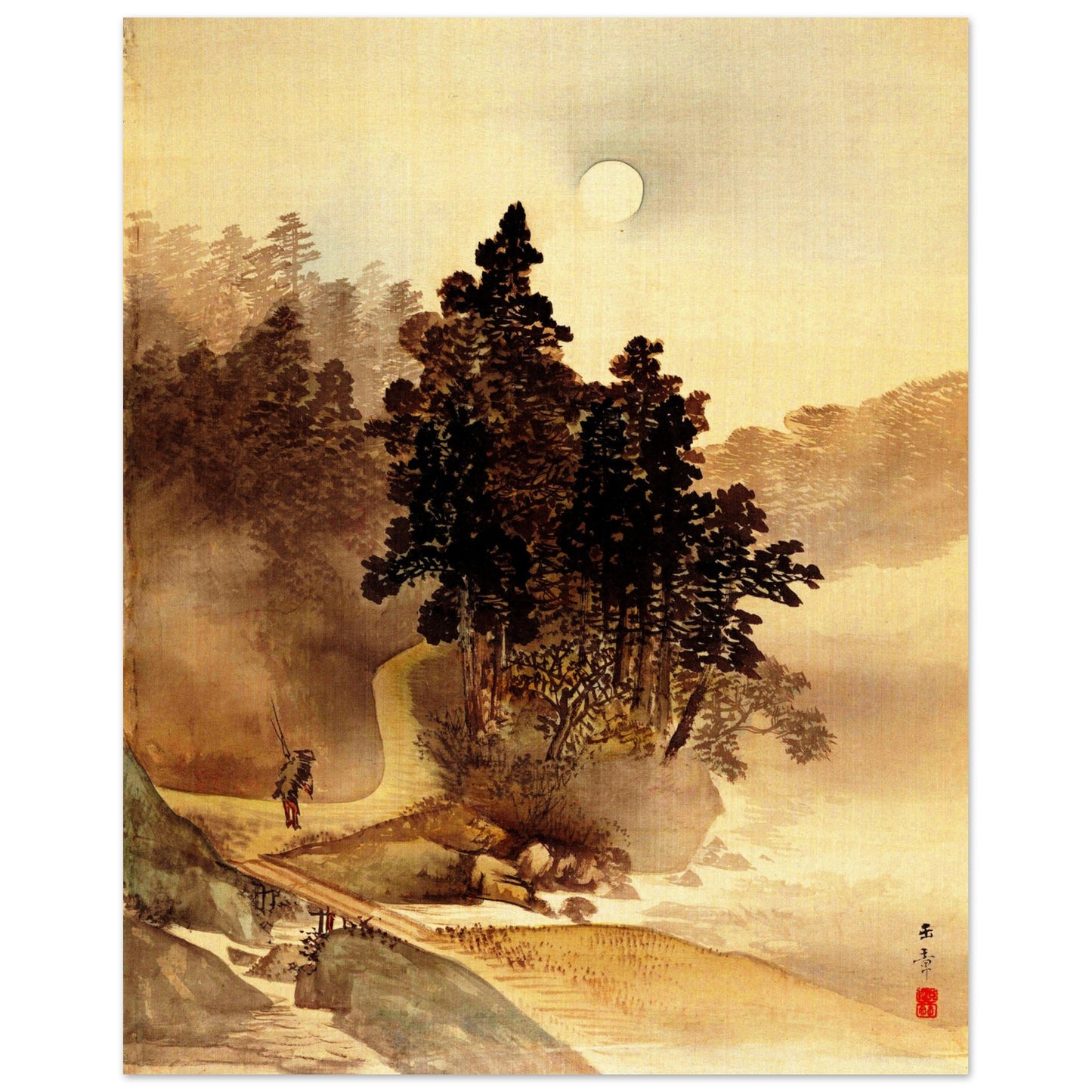 Reisen bei Mondschein (Kawabata Gyokushō)