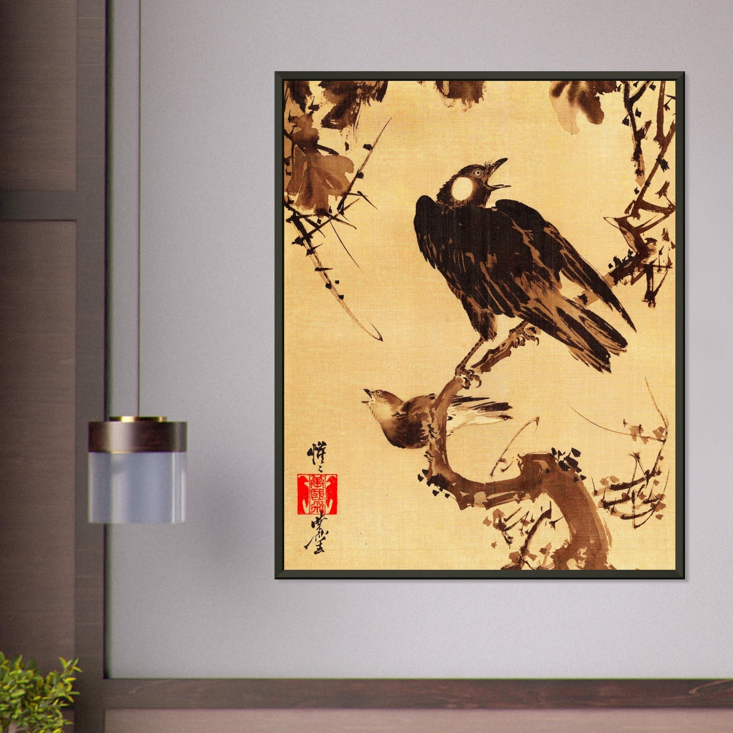 Stare auf einem Ast (Kawanabe Kyōsai)