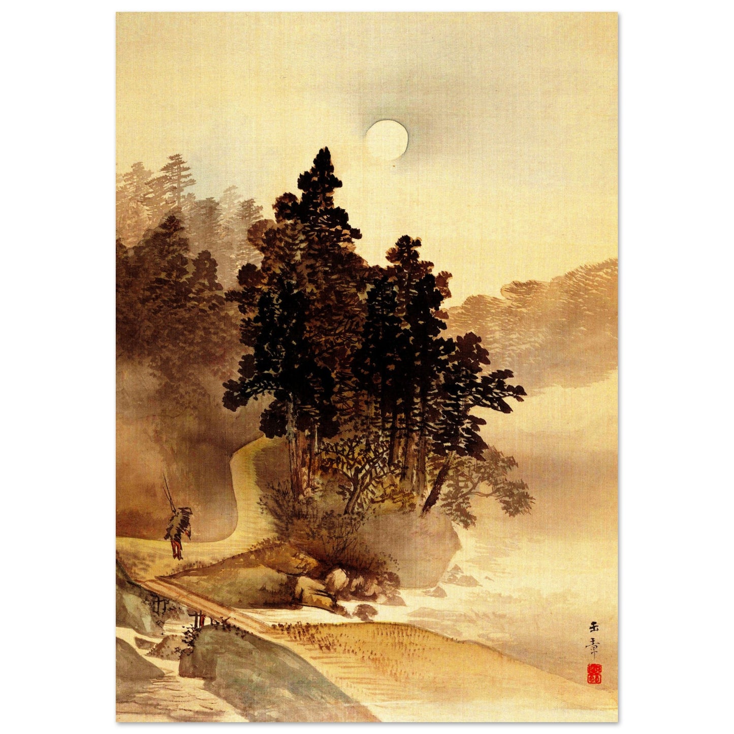 Reisen bei Mondschein (Kawabata Gyokushō)