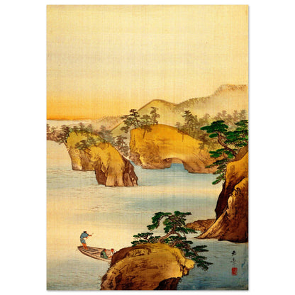 Flussszene mit felsigen Hügeln (Kawabata Gyokushō)