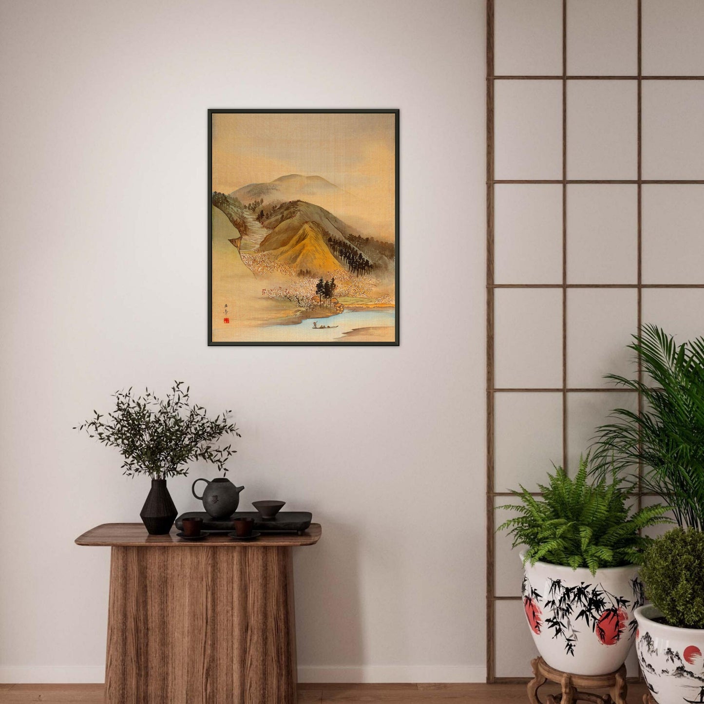 Blüten am Fluss (Kawabata Gyokushō)